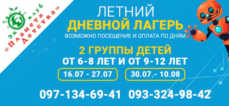 Дневной детский лагерь "Путешествие на планету роботов" Дневной детский лагерь "Путешествие на планету роботов"